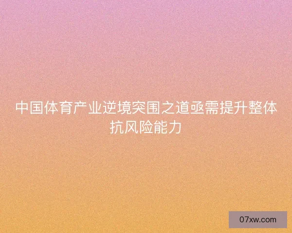 中国体育产业逆境突围之道亟需提升整体抗风险能力