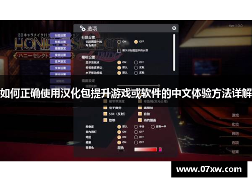 如何正确使用汉化包提升游戏或软件的中文体验方法详解